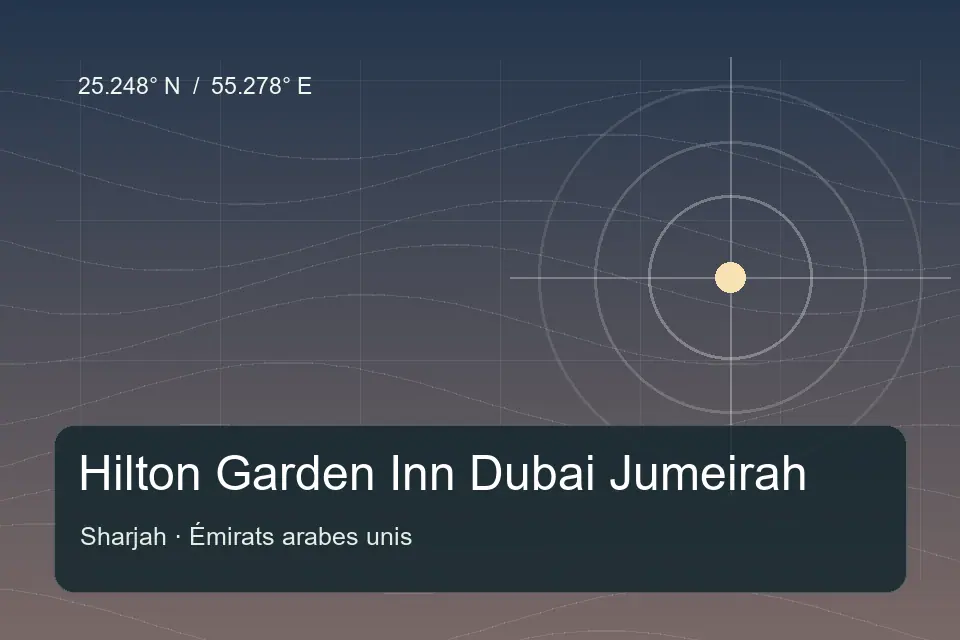 Illustrated geographic marker for Hilton Garden Inn Dubai Jumeirah in Sharjah