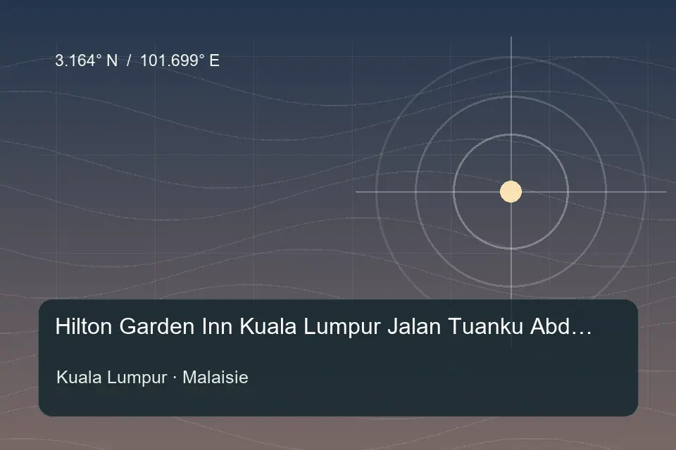 Illustrierter geografischer Orientierungspunkt für Hilton Garden Inn Kuala Lumpur Jalan Tuanku Abdul Rahman North in Kuala Lumpur