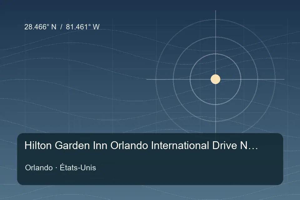 Referência geográfica ilustrada de Hilton Garden Inn Orlando International Drive North em Orlando