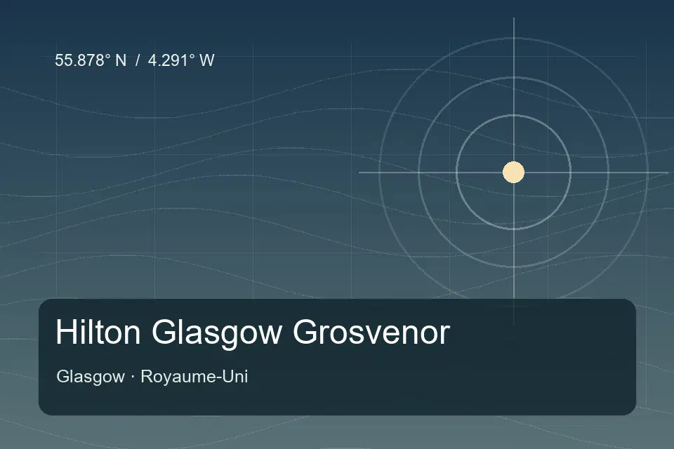 Repère géographique illustré de Glasgow Grosvenor Hotel à Glasgow