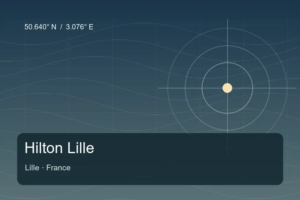 Illustrated geographic marker for Hilton Lille in Lille