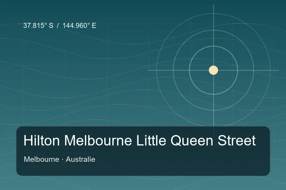 Riferimento geografico illustrato di Hilton Melbourne Little Queen Street a Melbourne