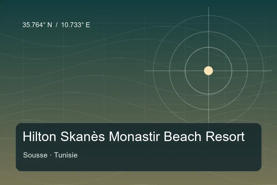 Illustrierter geografischer Orientierungspunkt für Hilton Skanès Monastir Beach Resort in Sousse