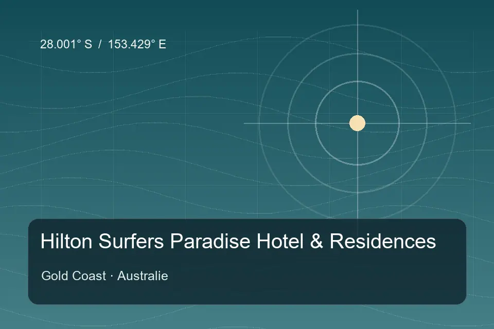 Riferimento geografico illustrato di Hilton Surfers Paradise Hotel & Residences a Gold Coast