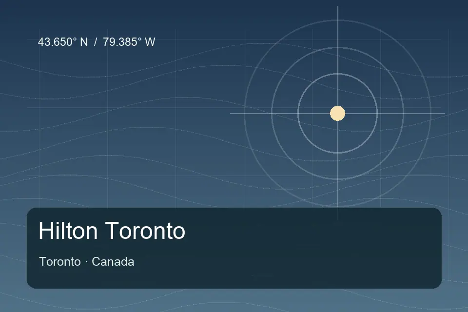Riferimento geografico illustrato di Hilton Toronto a Toronto