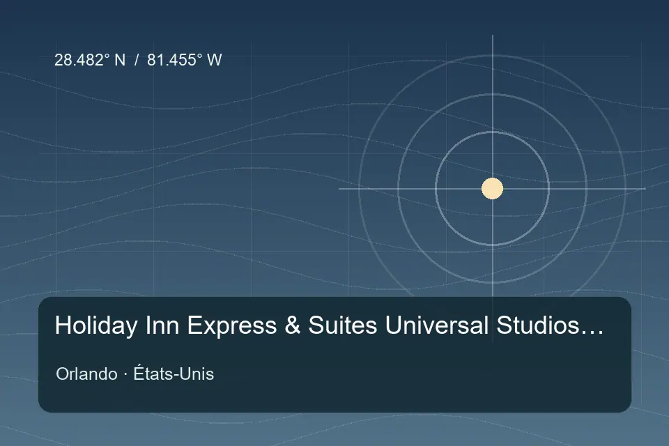 Referência geográfica ilustrada de Holiday Inn Express & Suites Universal Studios Orlando em Orlando
