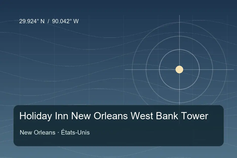 Referência geográfica ilustrada de Holiday Inn New Orleans West Bank Tower em New Orleans