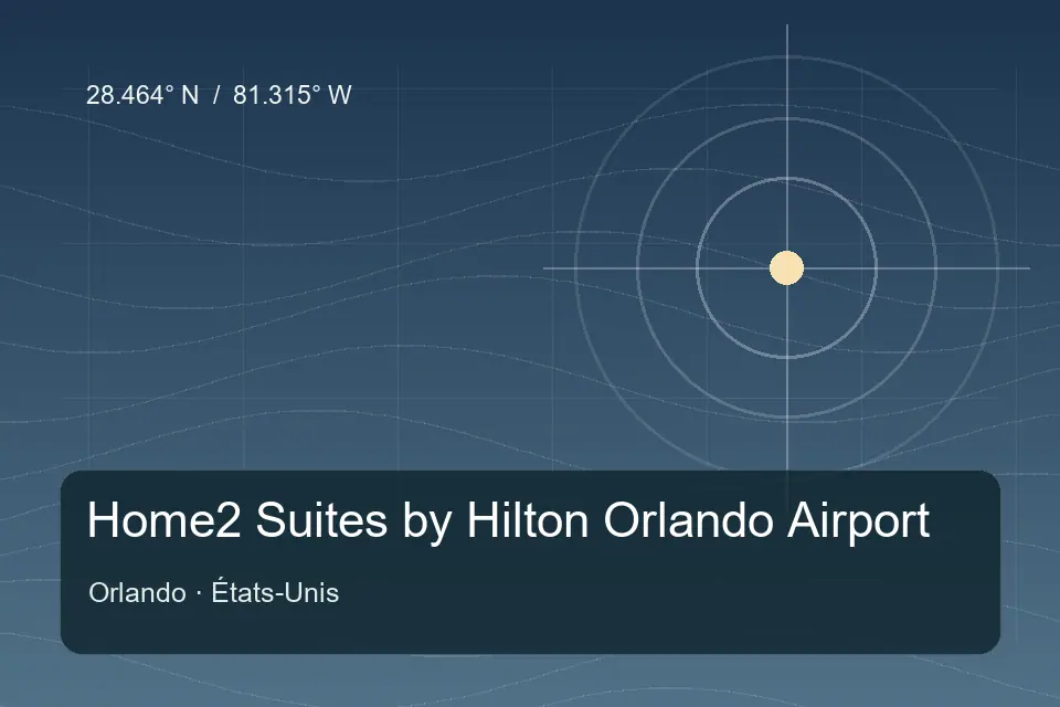 Referência geográfica ilustrada de Home2 Suites by Hilton Orlando Airport em Orlando