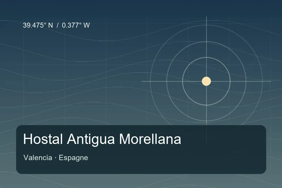 Illustrated geographic marker for Hostal Antigua Morellana in Valencia