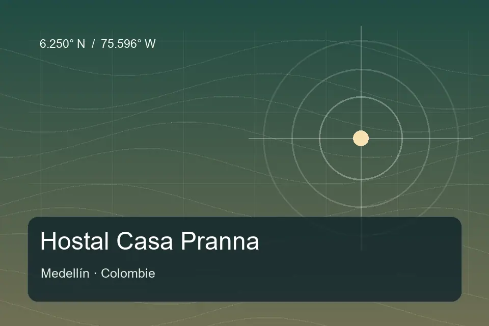 Referência geográfica ilustrada de Hostal Casa Pranna em Medellín