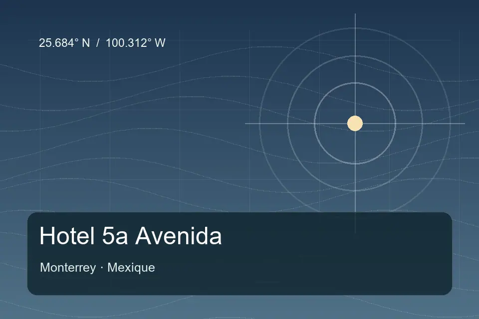Repère géographique illustré de Hotel 5a Avenida à Monterrey