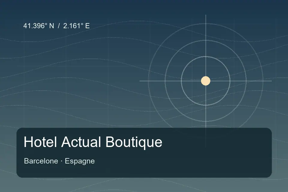 Illustrated geographic marker for Hotel Actual Boutique in Barcelona