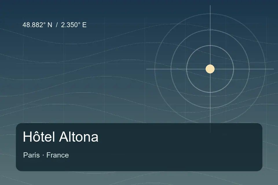 Illustrated geographic marker for Hôtel Altona in Paris