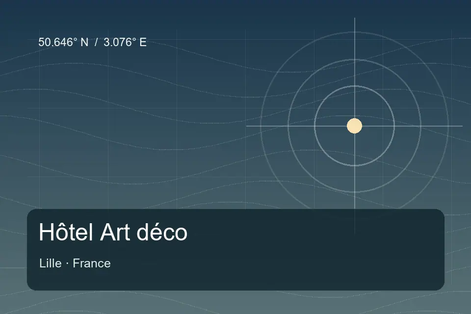Illustrated geographic marker for Hôtel Art déco in Lille