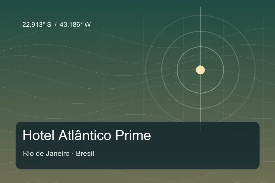 Illustrated geographic marker for Hotel Atlântico Prime in Rio de Janeiro