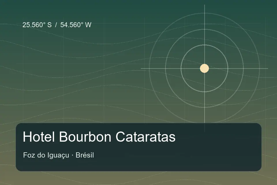 Illustrated geographic marker for Hotel Bourbon Cataratas in Foz do Iguaçu