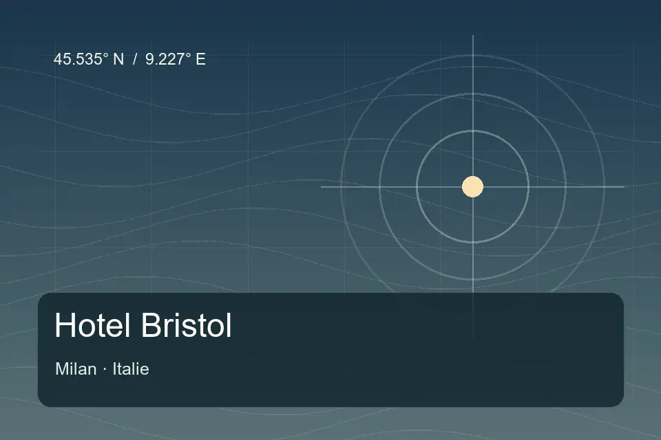 Referencia geográfica ilustrada de Hotel Bristol en Milan