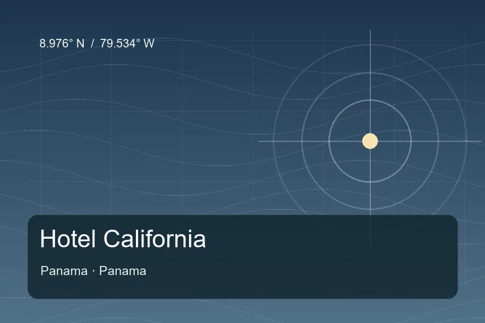 Referência geográfica ilustrada de Hotel California em Panama