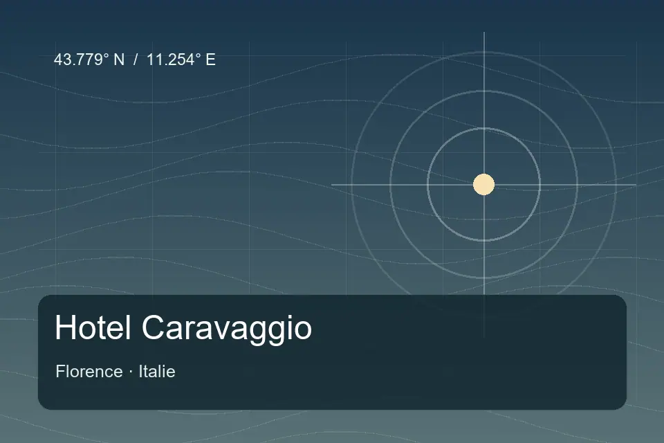 Riferimento geografico illustrato di Hotel Caravaggio a Florence