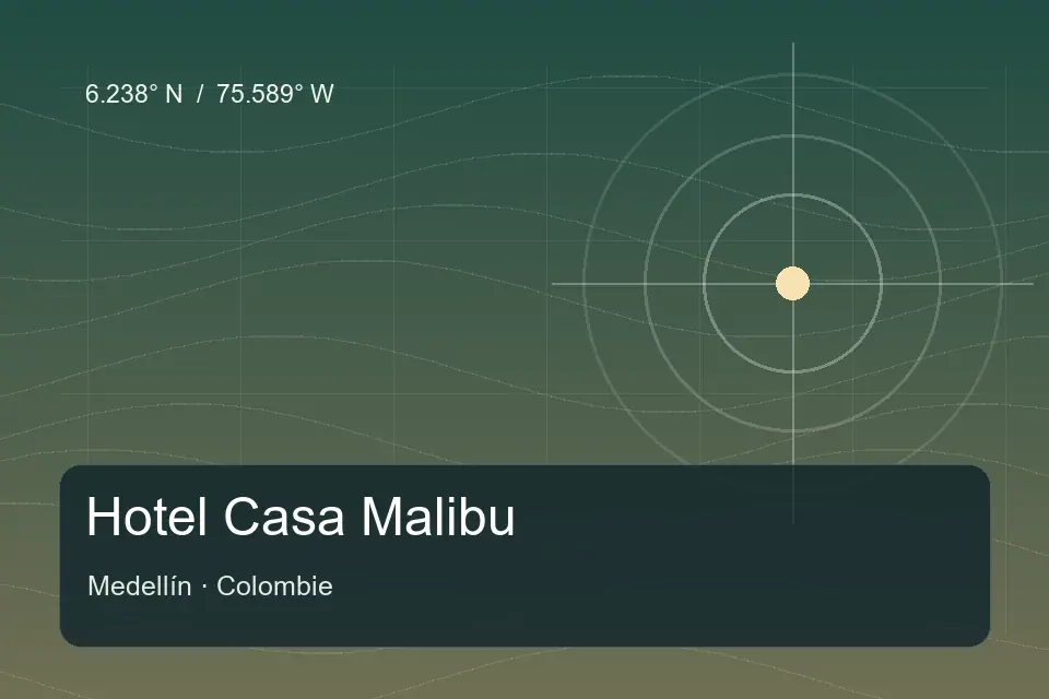 Referência geográfica ilustrada de Hotel Casa Malibu em Medellín