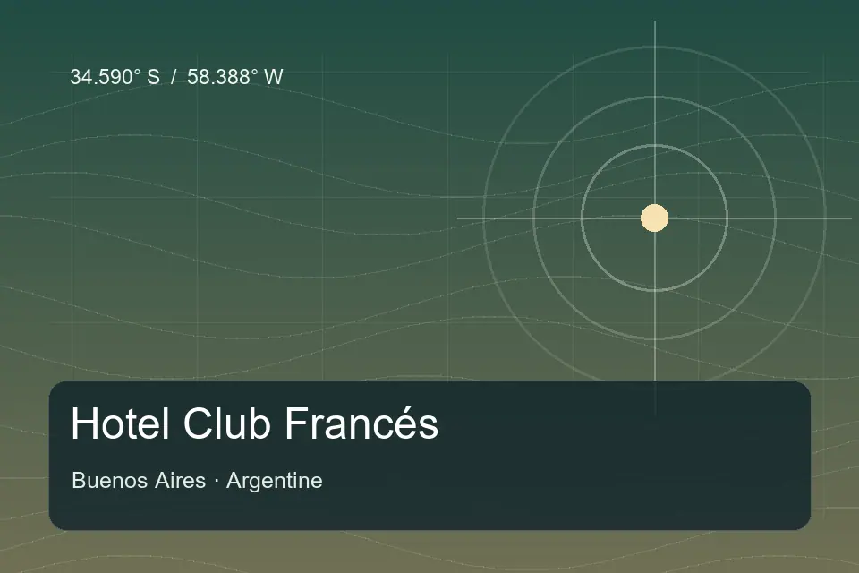 Illustrierter geografischer Orientierungspunkt für Hotel Club Francés in Buenos Aires