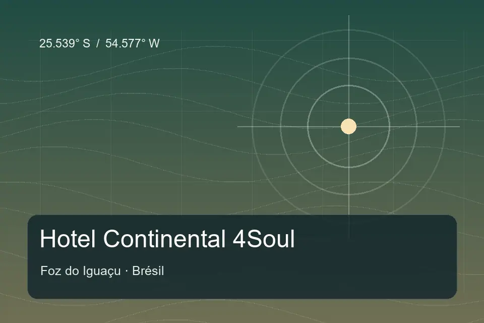 Illustrated geographic marker for Hotel Continental 4Soul in Foz do Iguaçu