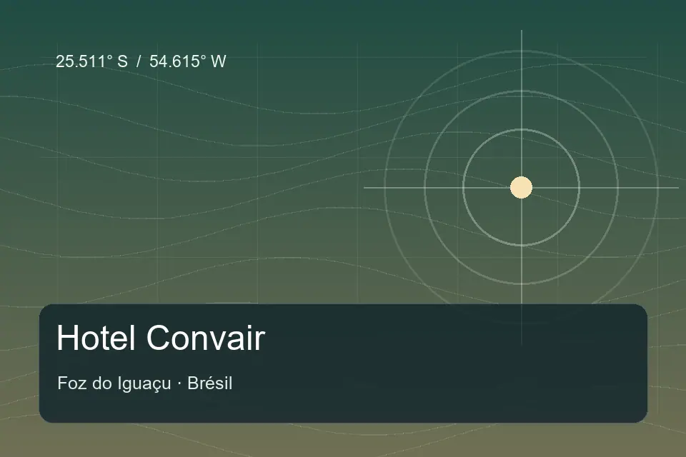 Illustrated geographic marker for Hotel Convair in Foz do Iguaçu