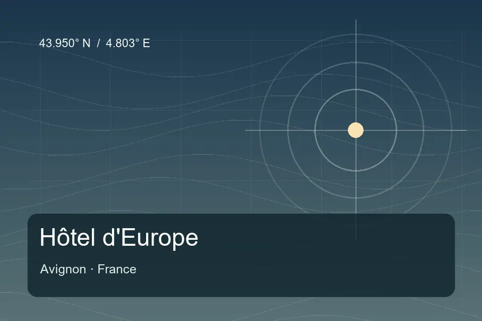 Riferimento geografico illustrato di Hôtel d'Europa a Avignon