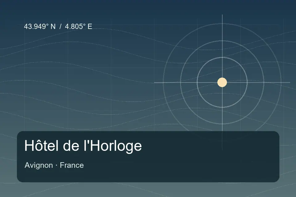 Riferimento geografico illustrato di Hôtel de l'Horloge a Avignon