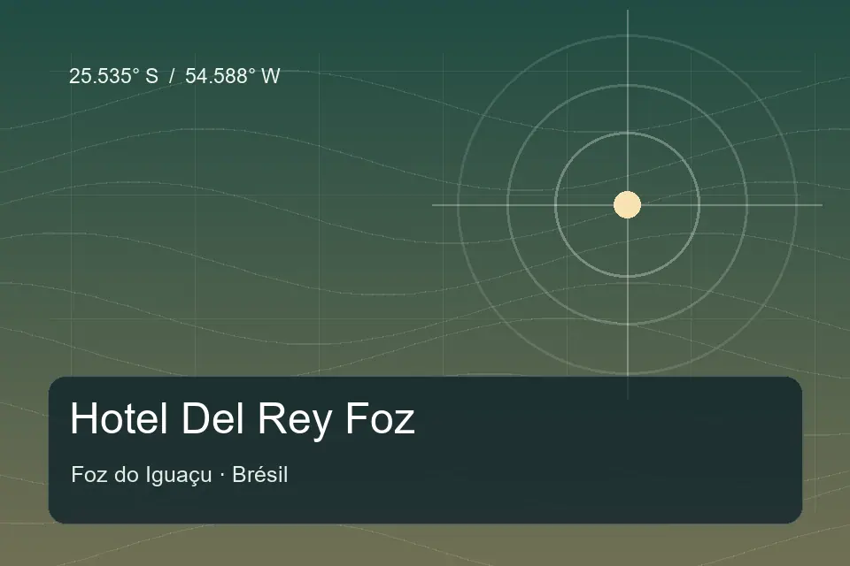 Illustrated geographic marker for Hotel Del Rey Foz in Foz do Iguaçu