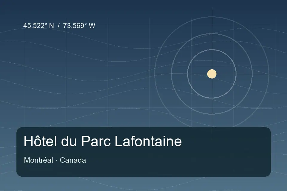Riferimento geografico illustrato di Hôtel du Parc Lafontaine a Montréal