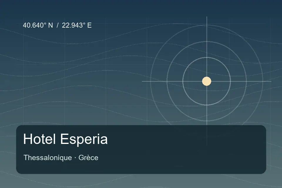 Riferimento geografico illustrato di Hotel Esperia a Thessalonique