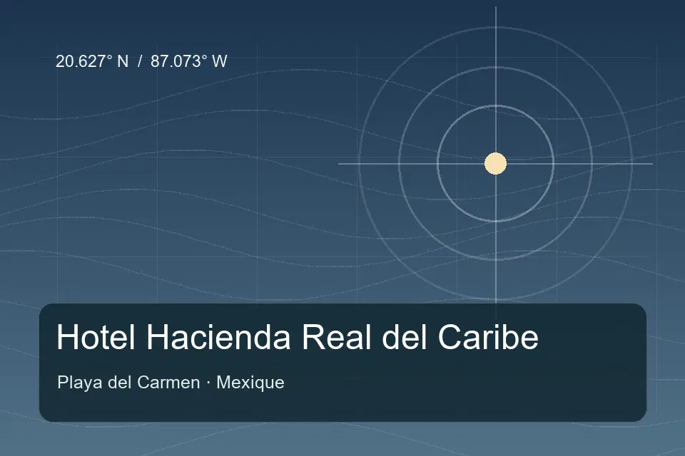 Referencia geográfica ilustrada de Hotel Hacienda Real del Caribe en Playa del Carmen