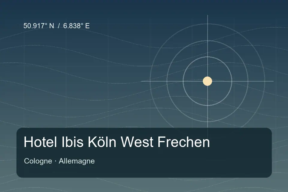 Illustrierter geografischer Orientierungspunkt für Hotel Ibis Köln West Frechen in Cologne