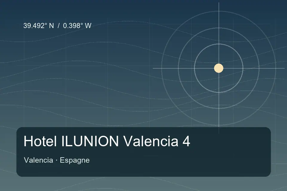 Illustrated geographic marker for Hotel ILUNION Valencia 4 in Valencia
