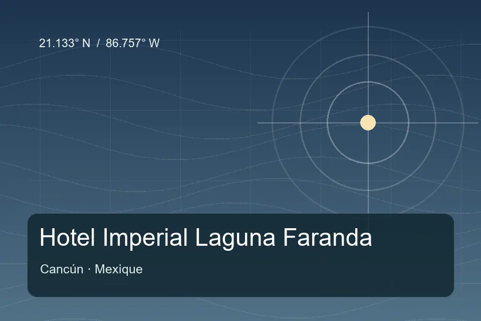 Riferimento geografico illustrato di Hotel Imperial Laguna Faranda a Cancún