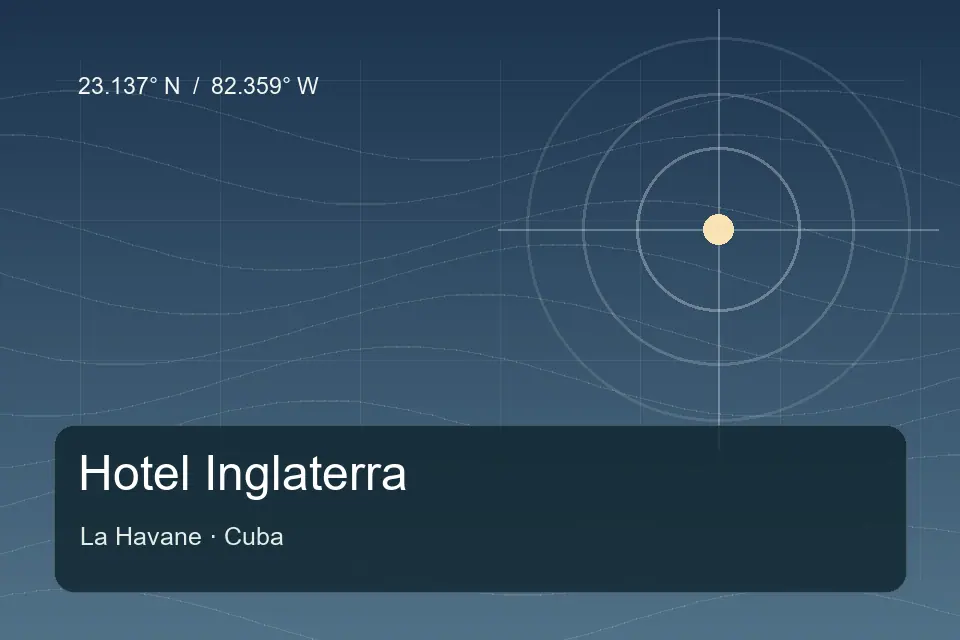 Referência geográfica ilustrada de Hotel Inglaterra em La Havane