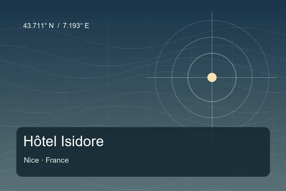 Riferimento geografico illustrato di Hôtel Isidore a Nice