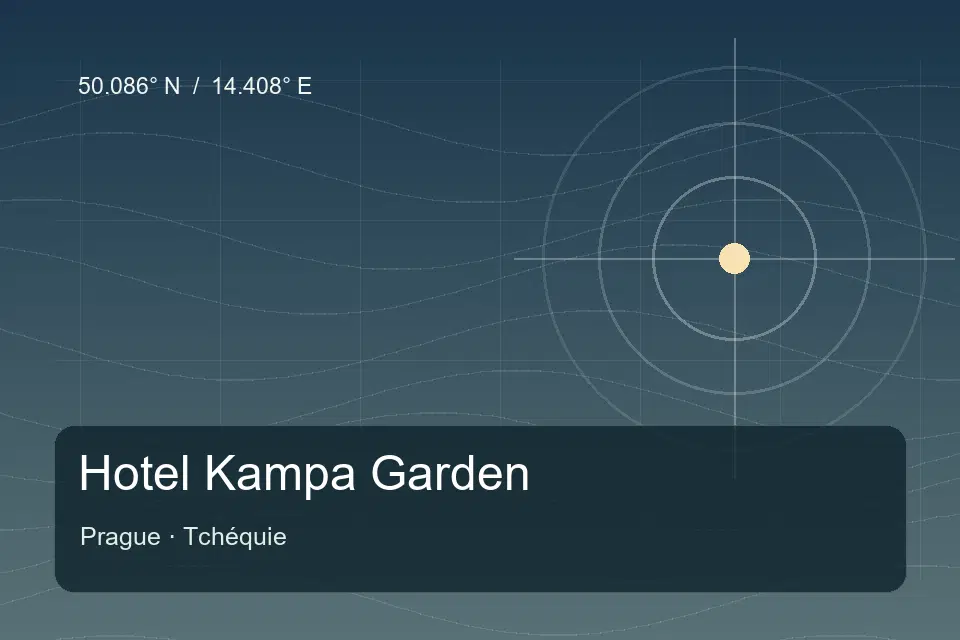 Illustrierter geografischer Orientierungspunkt für Hotel Kampa Garden in Prague