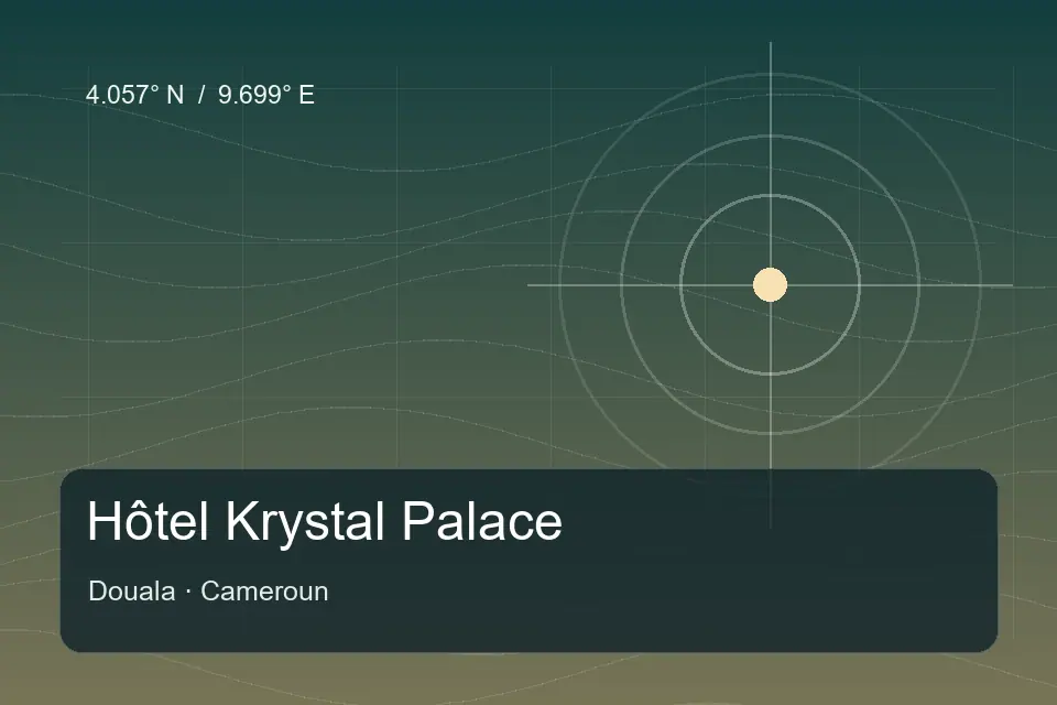 Riferimento geografico illustrato di Hôtel Krystal Palace a Douala