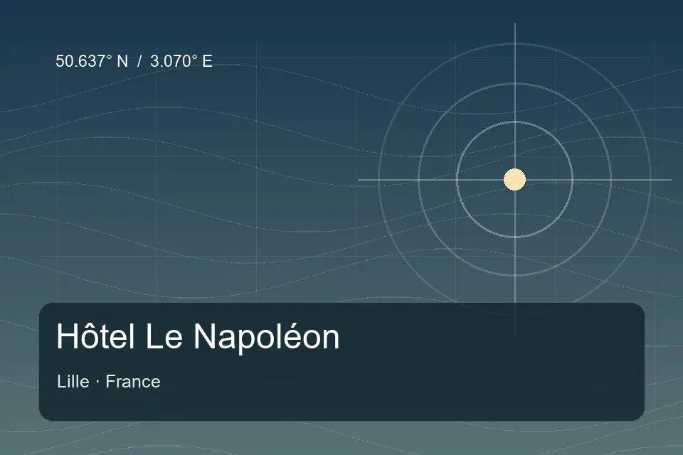 Illustrated geographic marker for Hôtel Le Napoléon in Lille
