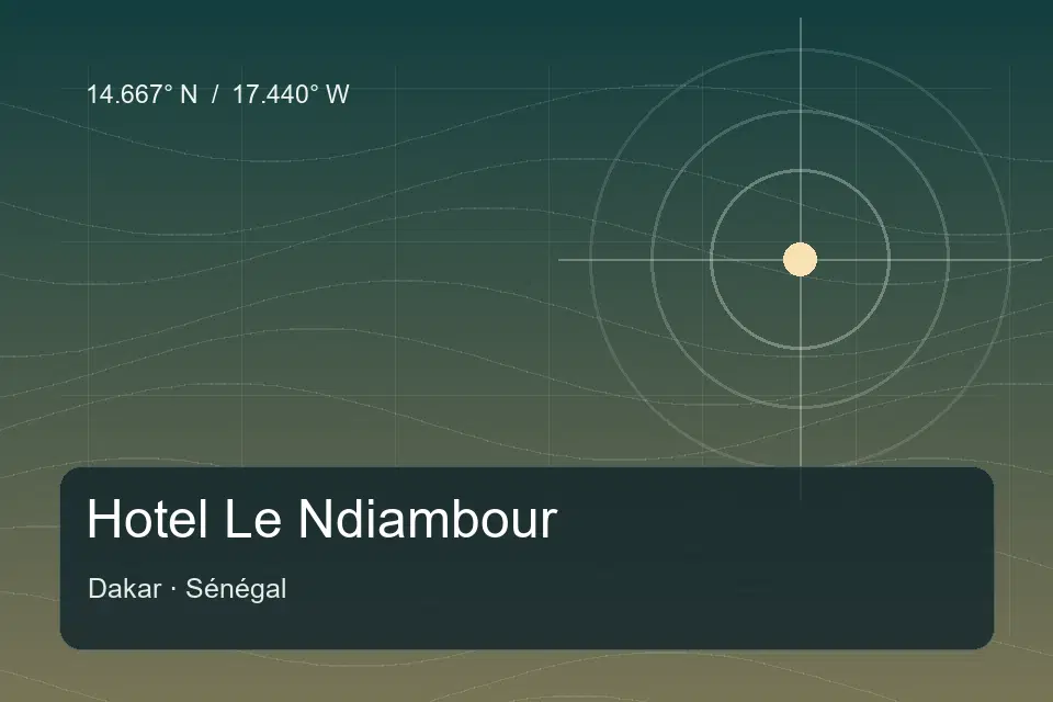 Illustrierter geografischer Orientierungspunkt für Hotel Le Ndiambour in Dakar