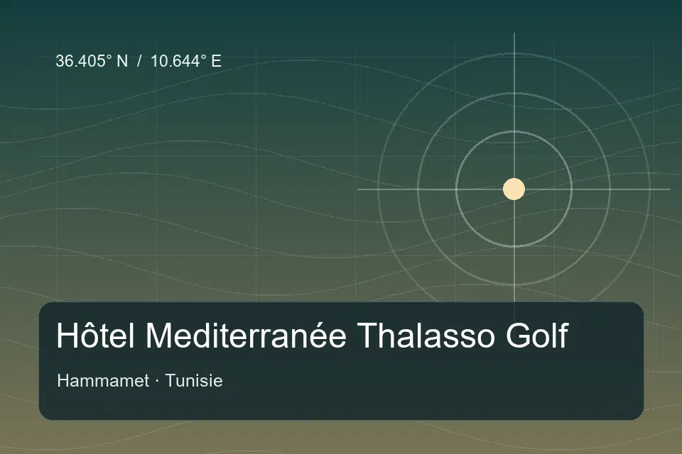 Riferimento geografico illustrato di Hôtel Mediterranée Thalasso Golf a Hammamet