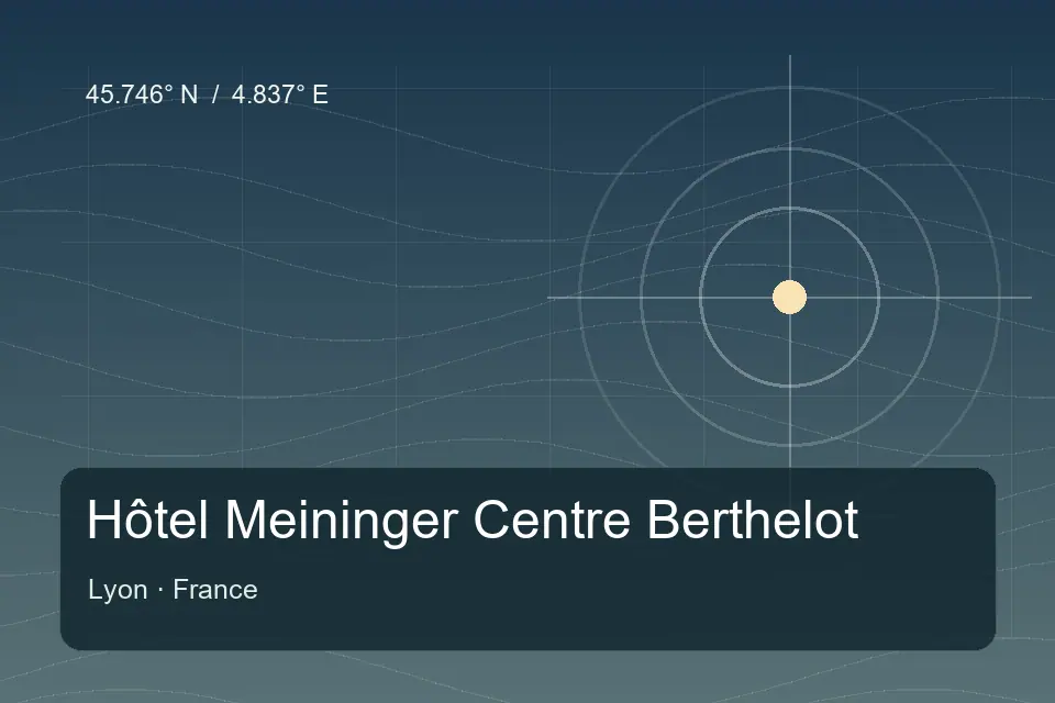 Riferimento geografico illustrato di Hôtel Meininger Centre Berthelot a Lyon