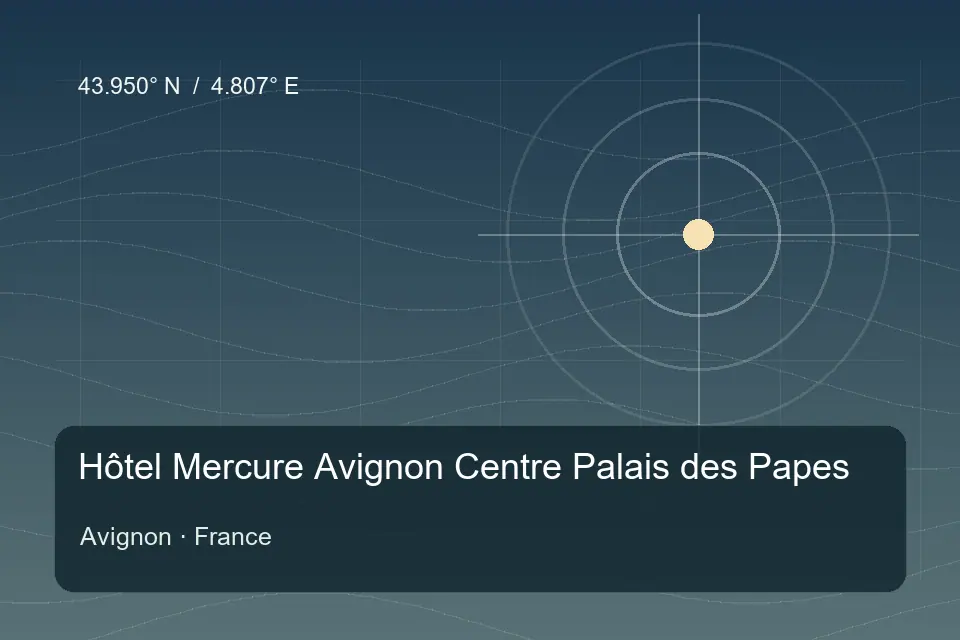 Riferimento geografico illustrato di Hôtel Mercure Avignon Centre Palais des Papes a Avignon