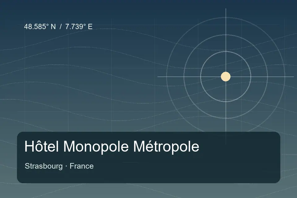 Illustrated geographic marker for Hôtel Monopole Métropole in Strasbourg