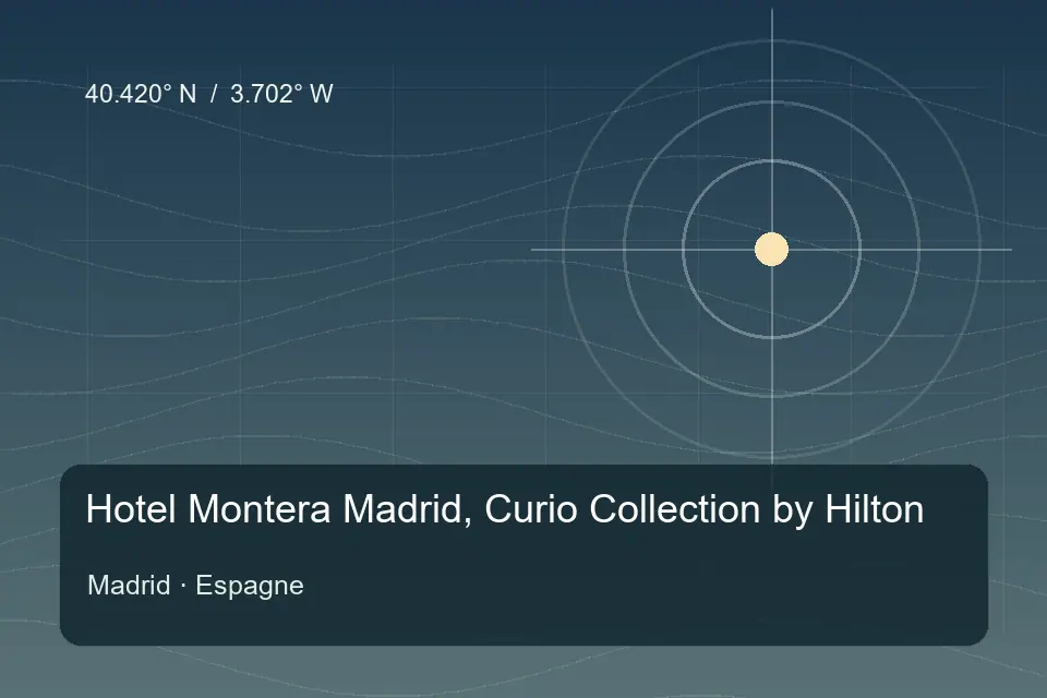 Illustrierter geografischer Orientierungspunkt für Hotel Montera Madrid, Curio Collection by Hilton in Madrid