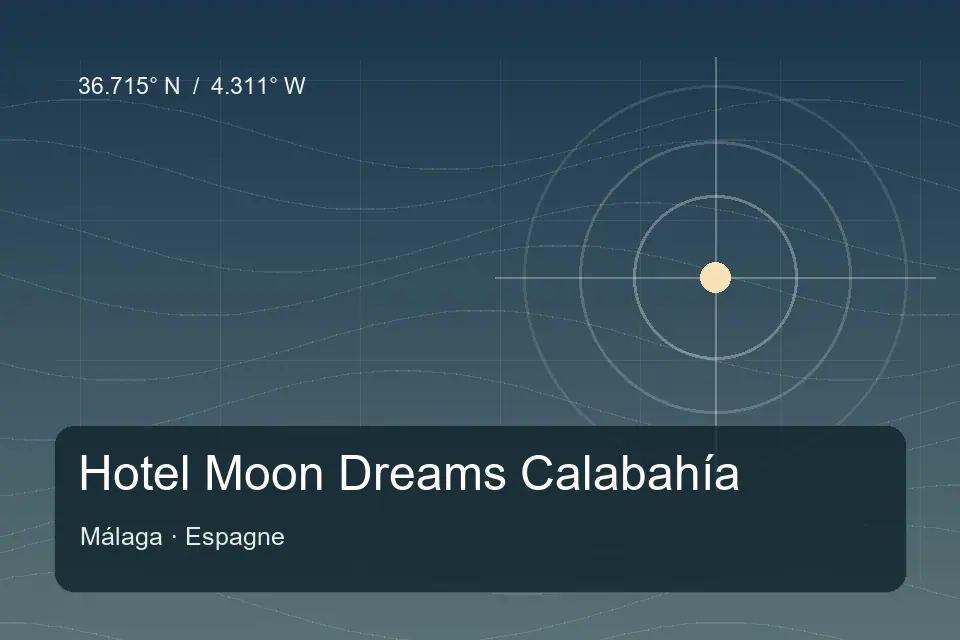 Riferimento geografico illustrato di Hotel Moon Dreams Calabahía a Málaga