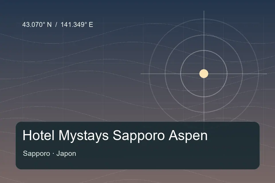 Illustrierter geografischer Orientierungspunkt für Hotel Mystays Sapporo Aspen in Sapporo