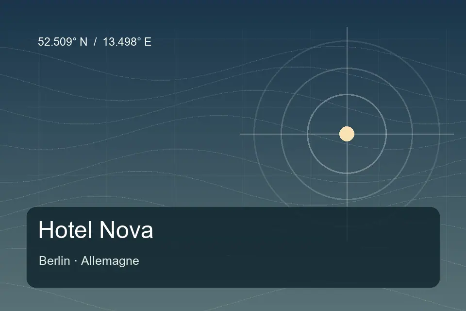 Illustrated geographic marker for Hotel Nova in Berlin